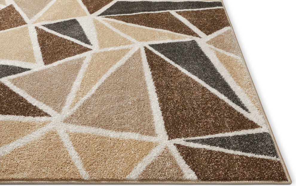 Well Woven Serenity Blossom Modern Geometric Triangles Ivory Area Rug SE-02