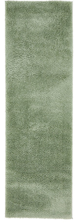 Unique Loom Sage Green Studio Solid Shag 2' 0 x 6' 7 Runner Rug