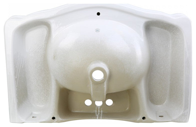 Darbyshire Pedestal Bathroom Sink White with Centerset Faucet Holes and Overflow