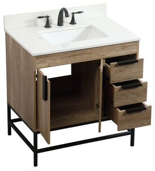 Home Living 22" Modern Natural Oak-Light Bathroom Vanity