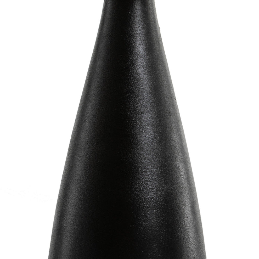 Innes Table Lamp Matte Black Cast Aluminum, White Silk