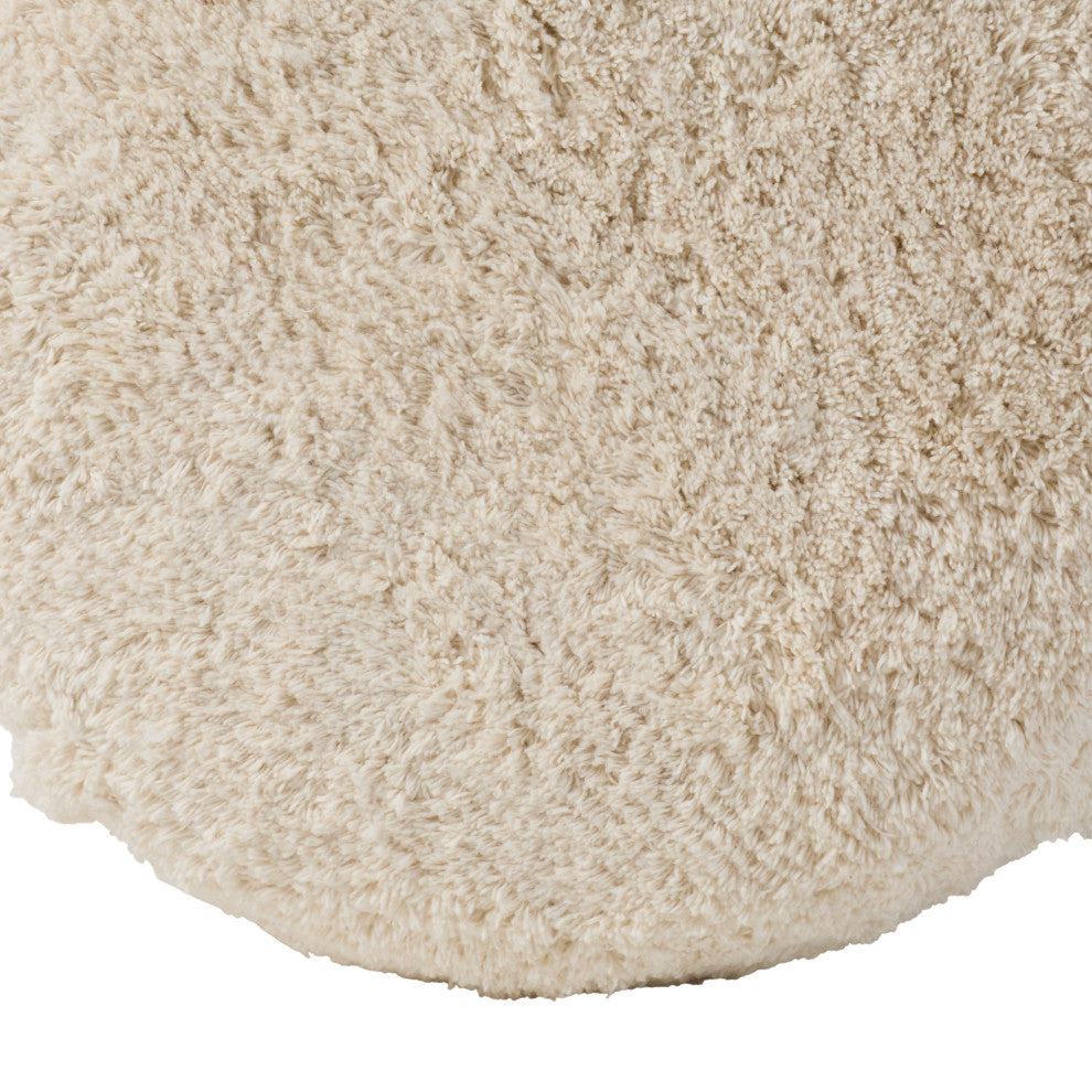 Vibe Living Kore Handmade Solid Cream Cylinder Pouf