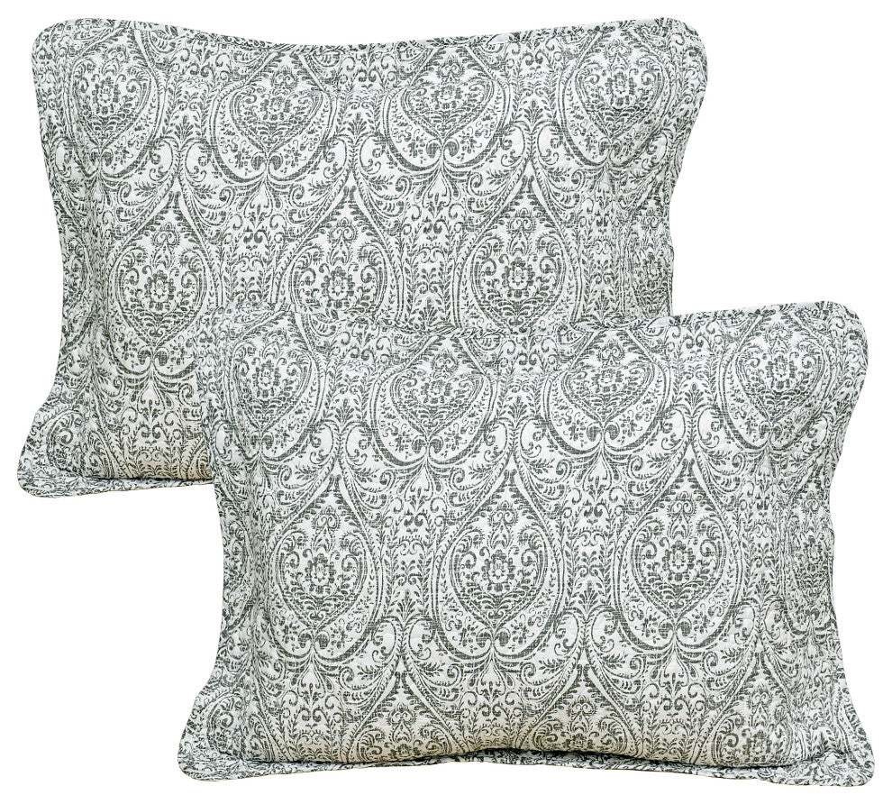 Visionary 5 Piece Quilt Bed Spread Sets, Gray, King, 102"x90"