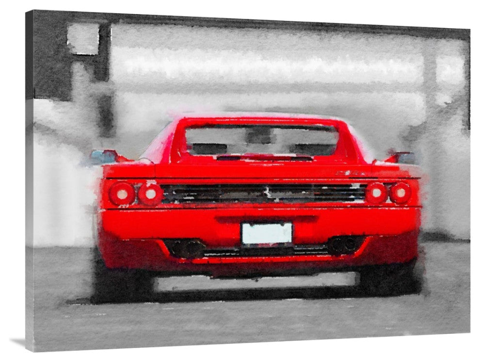 "Ferrari F512 Rear Watercolor" Fine Art Print