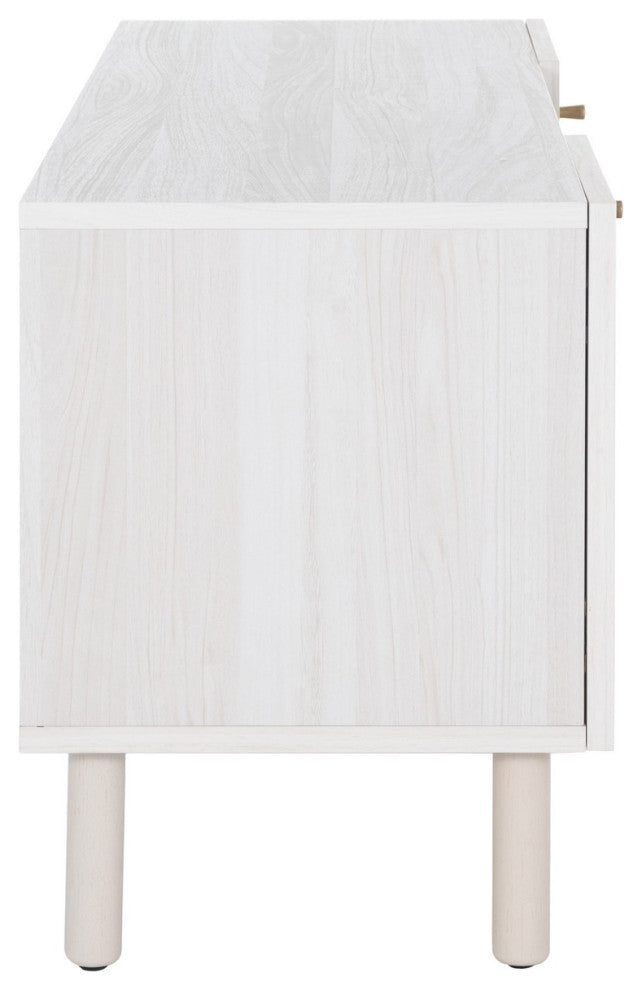 Safavieh Ophelia 2 Door 2 Shelf Media Stand, Bleached White/Natural