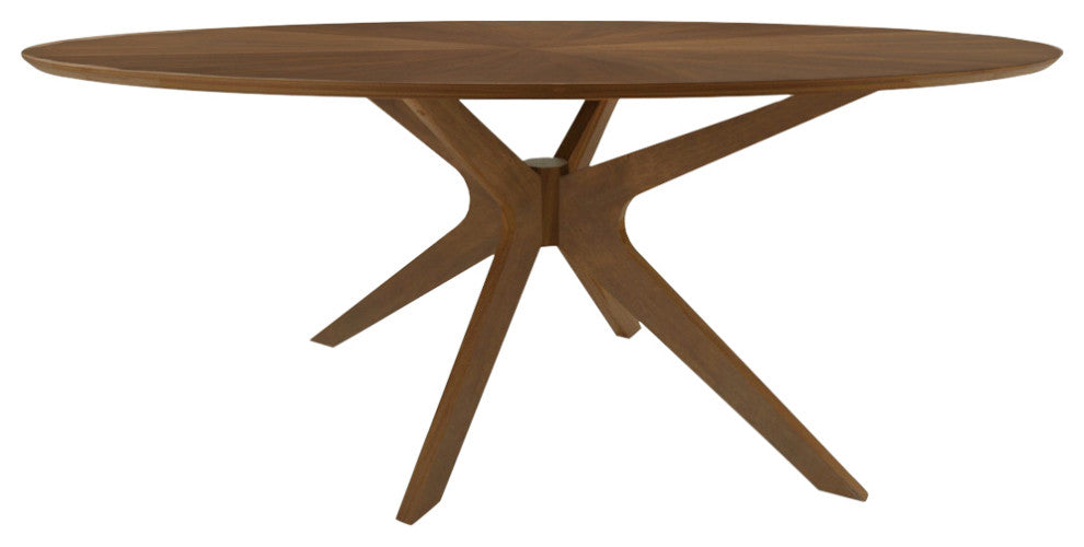 Prospect Dining Table, 75", Walnut, Midcentury, Oval