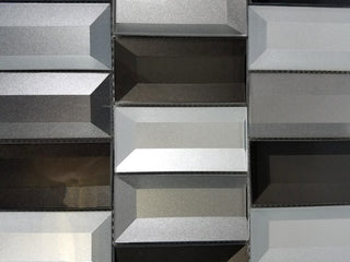 Illusion 2"x4" Beveled Glass Rectangle Mosaic Tile,Gray, Set of 9