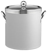 Kraftware Contempo White Ice Bucket with Chrome Lid, 3 qt.
