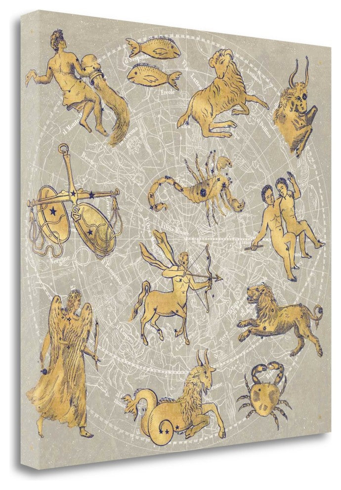 "Gilded Zodiac" By Sue Schlabach, Giclee Print on Gallery Wrap Canvas