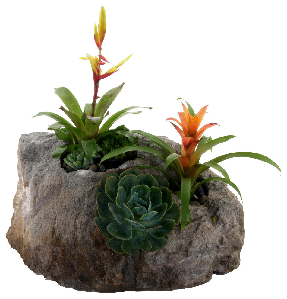 Sierra Artisan Three Hole Planter, Silver Gray