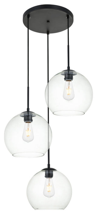 Elegant Baxter 3-Light Black Pendant
