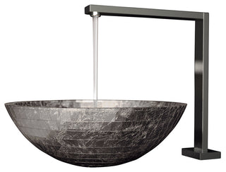 Glinka Bathroom Sink, Silver Leaf