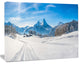 Winter in Bavarian Alps Panorama, Landscape Canvas Art Print, 20"x12"