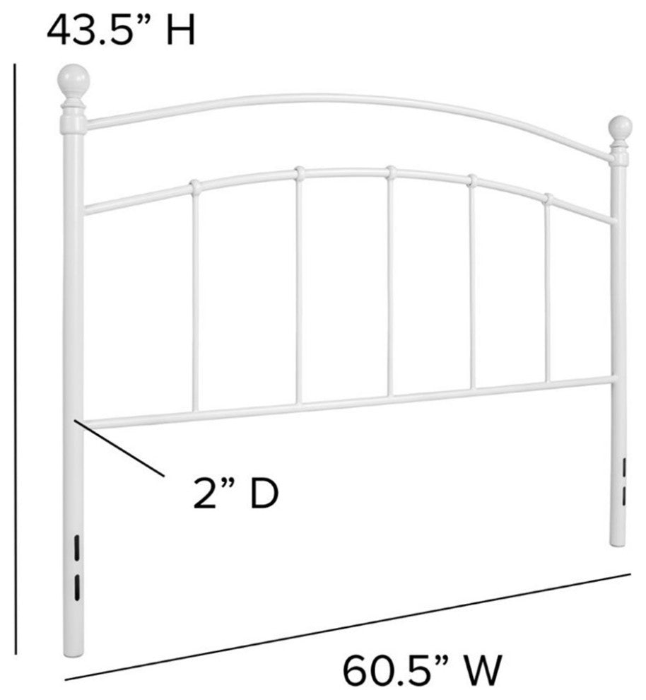 Woodstock Decorative White Metal Queen Size Headboard