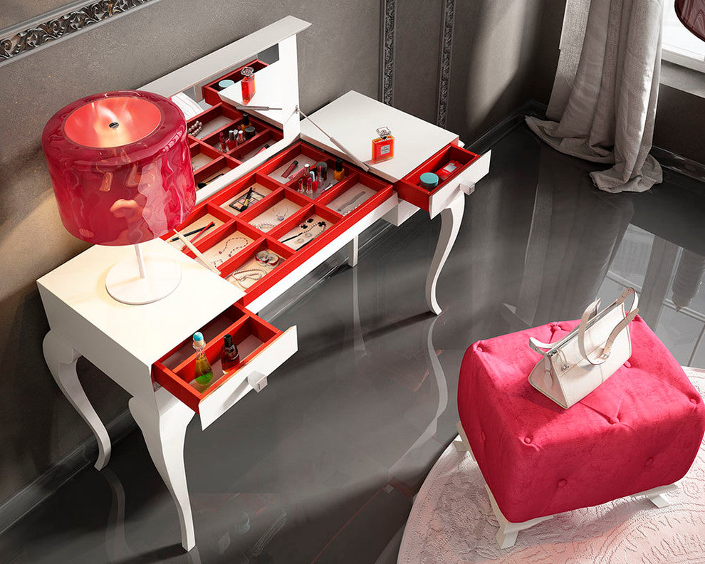 T13 Bedroom Make-up Vanity 3-Piece Set 55", Glossy Finish