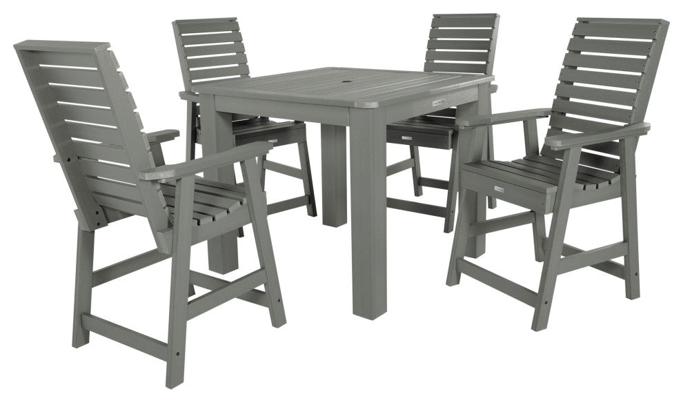 Weatherly 5-Piece Square Counter-Height Dining Set, Coastal Teak