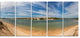 "Portuguese Maritime Village Panorama" Seashore Wall Art, 5 Panels, 60"x28"