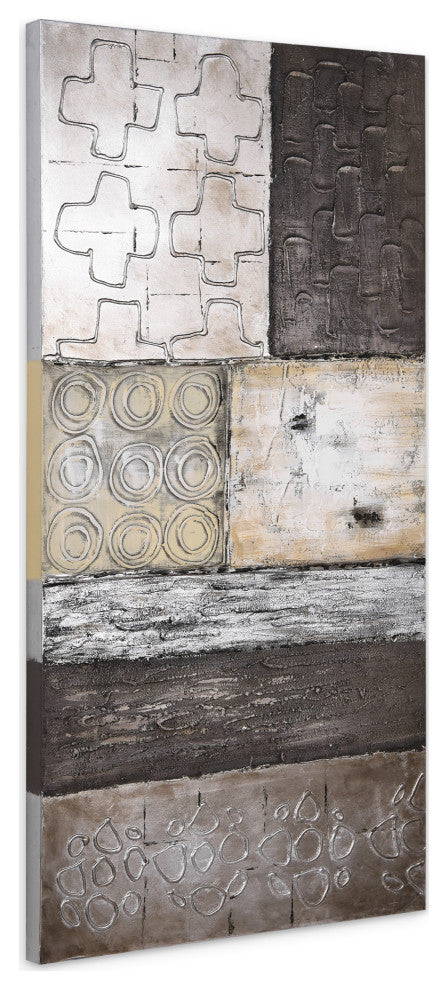 Stacked Abstract Wall Art Textured Metallic Hand Painted by Martin Edwards, Stacked 2