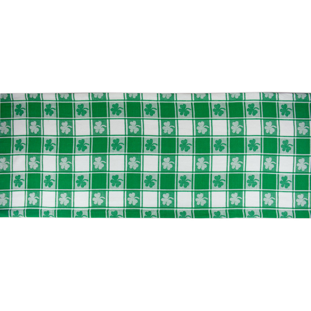 Shamrock Woven Check Table Runner 14x108"