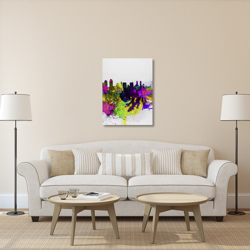 "San Diego Watercolor Skyline" Fine Art Print