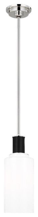 Generation Lighting, LP1071PNMG, Tall Pendant, Polished Nickel