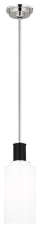 Generation Lighting, LP1071PNMG, Tall Pendant, Polished Nickel
