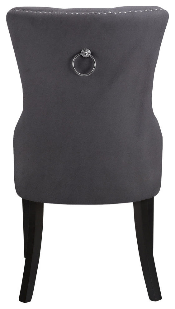 Nikki Velvet Dining Chairs, Set of 2, Gray
