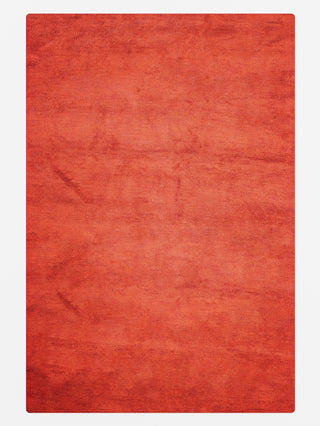 Hand Knotted Loom Silk Mix Area Rug Solid Light Red