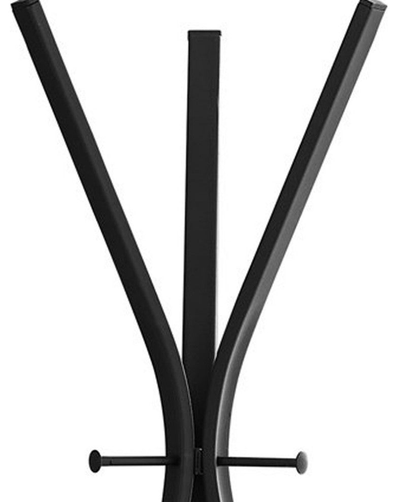 72" Black Metal Coat Rack