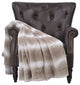 Beckie Stripe Faux Fur Throw Blanket With Micromink Back, Pure Cashmere, 50"x60"