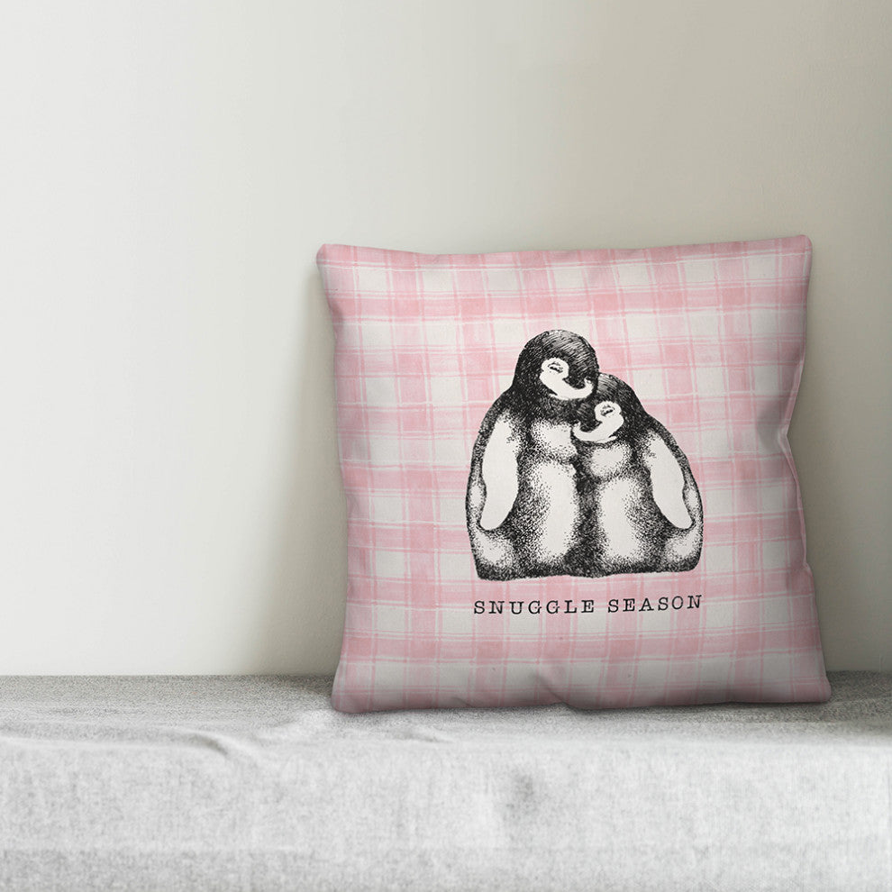 Snuggly Penguins 20"x20" Throw Pillow