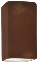 Ambiance Small Rectangle Open Top & Bottom, Outdoor, Wall Sconce, Incandescent, Real Rust