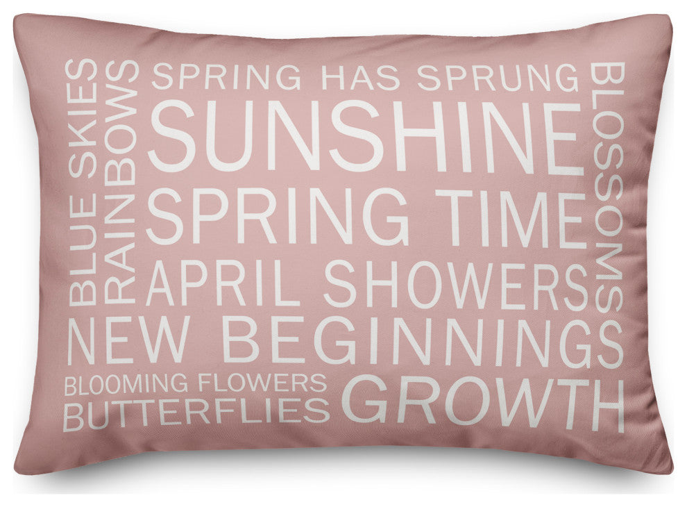 Pink Spring Sayings 20x14 Spun Poly Pillow