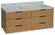 Oslo 60" Floating Wall Mounted Bathroom Vanity, Blonde, Matte White, Double