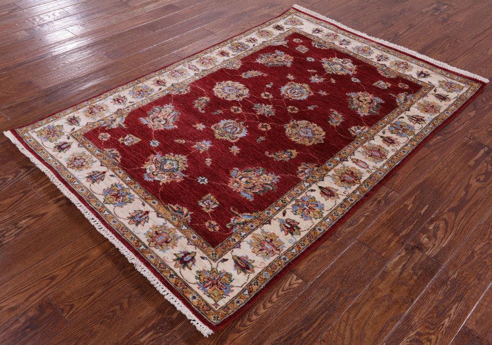 4' 0" X 5' 9" Persian Tabriz Handmade Wool Rug - Q12783