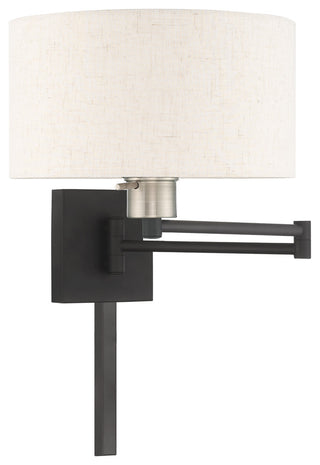 Livex Lighting Black 1-Light Swing Arm Wall Lamp