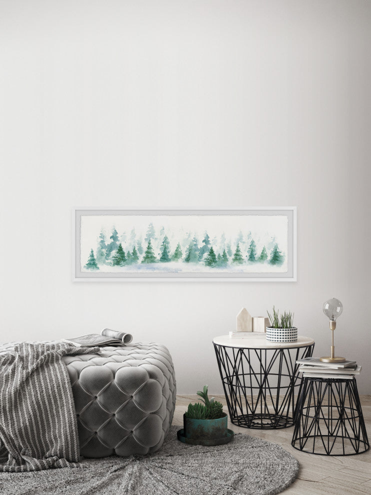 "The Forest of Fir" Framed Painting Print, 30x10