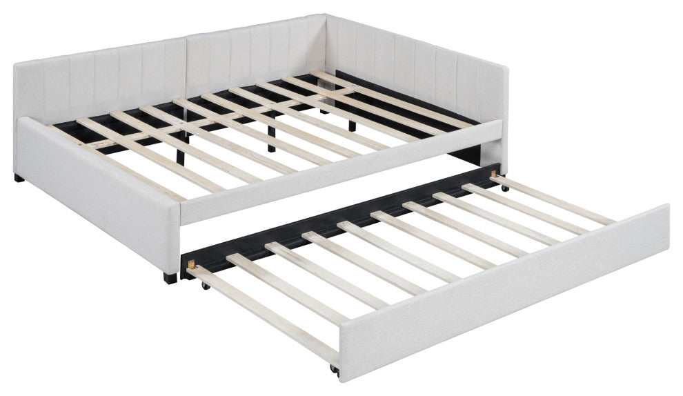 Gewnee Full Size Upholstered Daybed with Trundle
