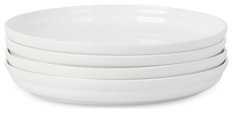 Stone Lain Virtuo Porcelain Dinner Plate Set of 4, White