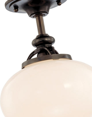 Canton 1-Light Semi Flush, Old Bronze, 9"