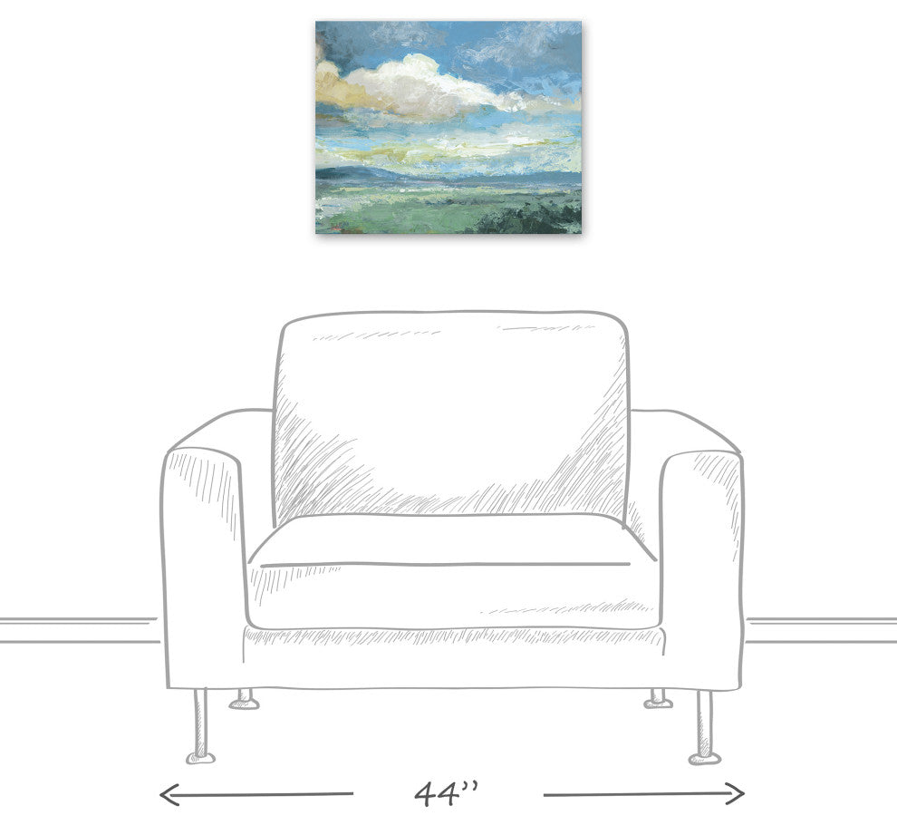 Cloudy Rolling Hills 16x20 Canvas Wall Art