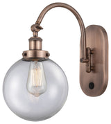 Innovations 918-1W-AC-G202-8 1-Light Sconce, Antique Copper