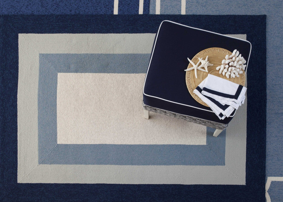 HomeRoots 6' x 9' UV treated Polypropylene Slate or Navy Area Rug