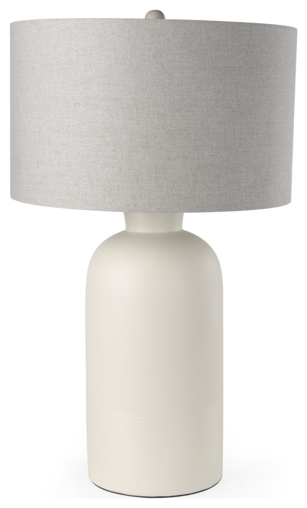 Cato 20.0Lx20.0Wx33.5H Cream Base With White Shade Table Lamp