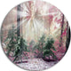 Purple Forest With Sun Rays, Landscape Photo Round Wall Art, 38"
