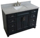 49" Single Sink Vanity, Dark Gray Finish With Gray Granite And Rectangle Sink