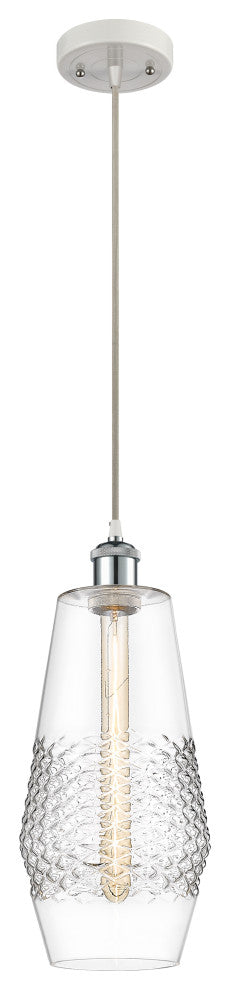 Innovations 516-1P-WPC-G682-7-LED 1-Light Mini Pendant, White, Polished Chrome