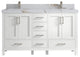 Malibu 60 Double Sink Bathroom Vanity in White  2" Calacatta Gold