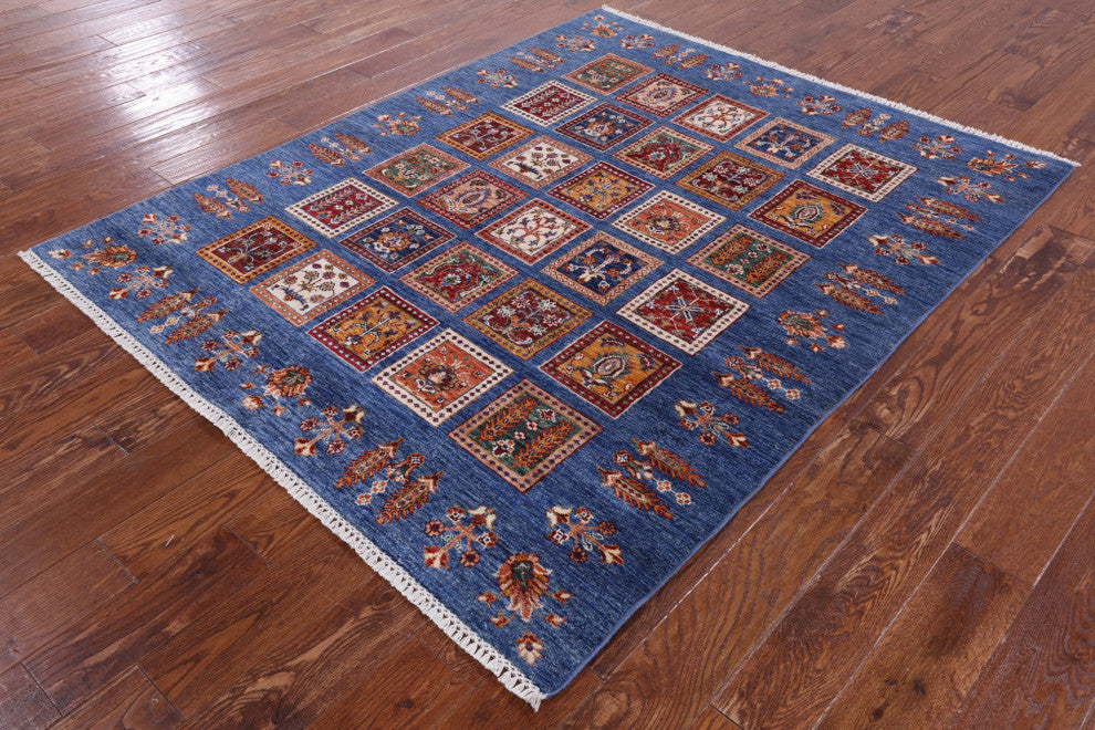 Tribal Persian Gabbeh Handmade Rug 5' 3" X 6' 5" Q10345