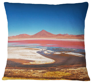 High Mountains in Bolivia Landscape Wall Throw Pillow, 18"x18"